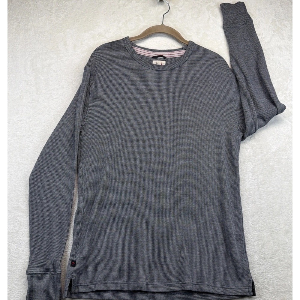 Relwen Men's Bi-Waffle Thermal Crew Shirt Large Gray 100% Cotton Long Sleeve